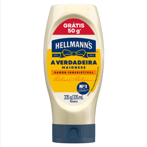 MAIONESE HELLMANNS SQUEEZE 335G + 50GR GRATIS
