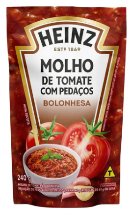 MOLHO DE TOMATE COM PEDACOS HEINZ BOLONHESA 240GR