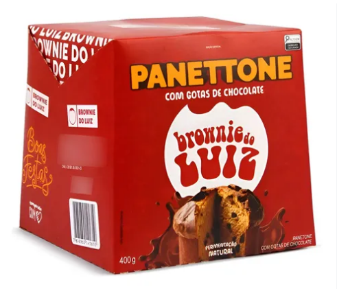 PANETONE BROWNIE DO LUIZ COM GOTAS DE CHOCOLATE 400G