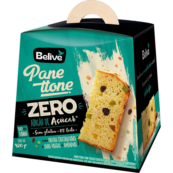 PANETTONE BELIVE FRUTAS CRISTALIZADAS ZERO SEM GLUTEN 420G