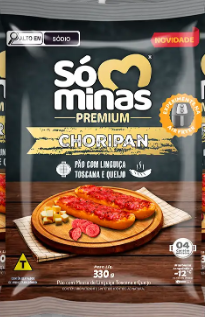 PAO COM LINGUICA TOSCANA E QUEIJO CHORIPAN SO MINAS 330G