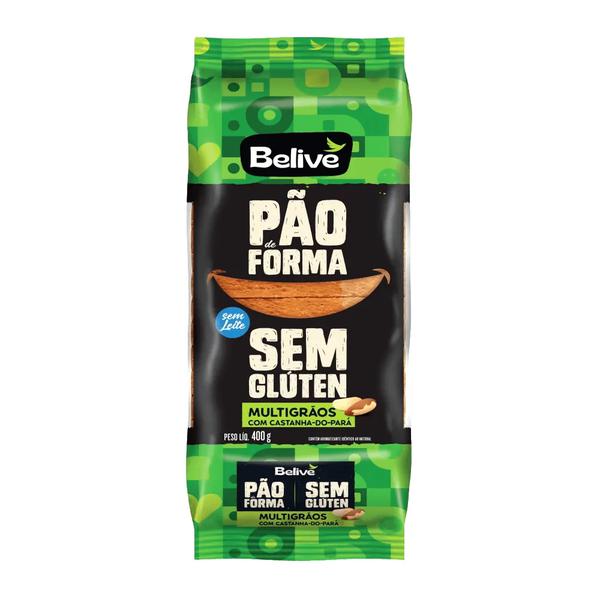 PAO DE FORMA BELIVE MULTIGRAOS CASTANHA DO PARA SEM GLUTEN 400GR
