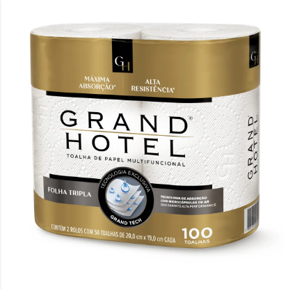 PAPEL TOALHA GRAND HOTEL FOLHA TRIPLA COM 2 ROLOS
