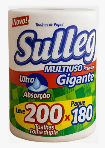 PAPEL TOALHA SULLEG MULTIUSO GIGANTE 1 ROLO C/200 FOLHAS