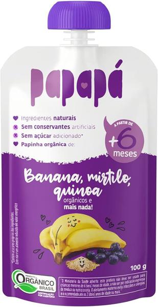 PAPINHA PAPAPA ORGANICO BANANA MIRTILO QUINOA 100GR