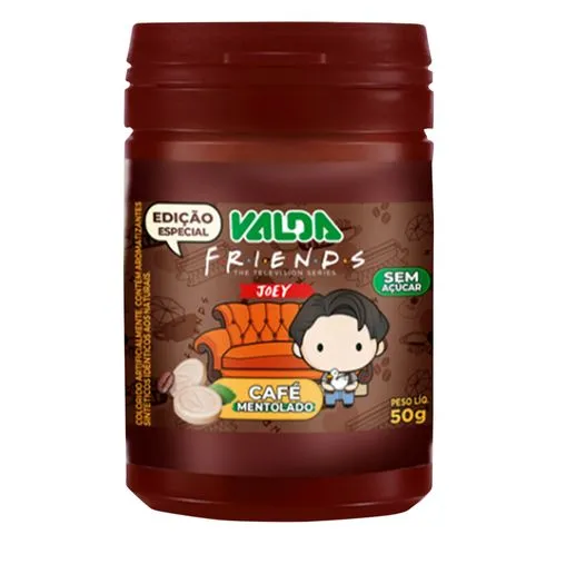 PASTILHA VALDA FRIENDS CAFE MENTOLADO POTE 50G