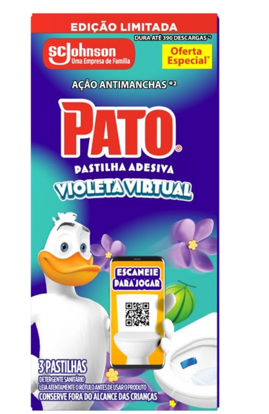 PATO PASTILHA ADESIVA VIOLETA VIRTUAL  COM 3UN