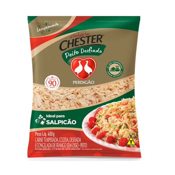 PEITO DESFIADO CHESTER PERDIGAO TEMPERADO 400G