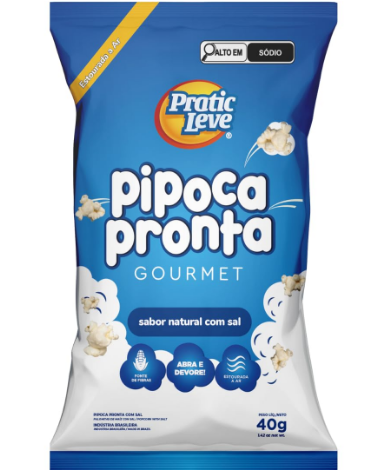 PIPOCA PRONTA PRATIC LEVE GOURMET NATURAL COM SAL 40G