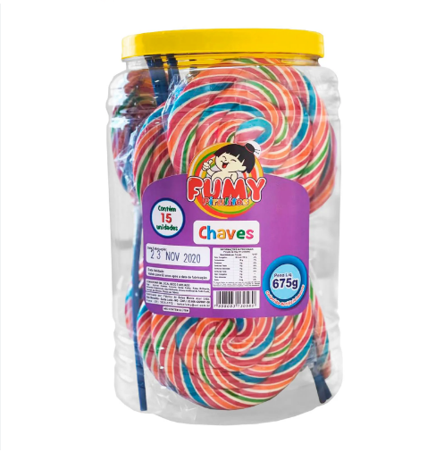 PIRULITO CHAVES FUMY POTE COM 15 UNIDADES 825GR