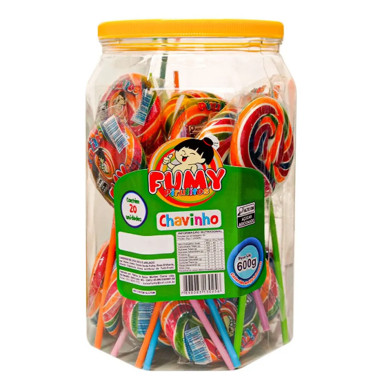 PIRULITO CHAVINHO FUMY POTE COM 20 UNIDADES 600GR