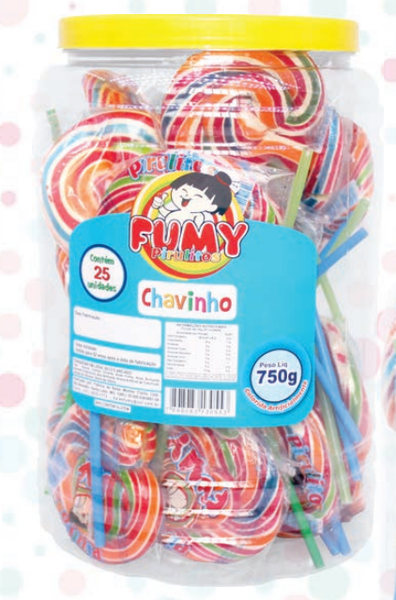 PIRULITO CHAVINHO FUMY POTE COM 25 UNIDADES 750GR