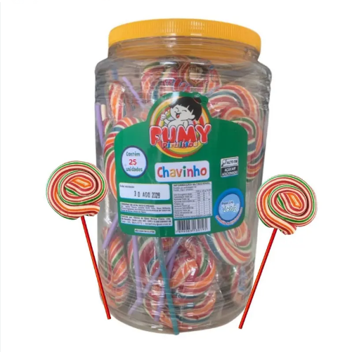 PIRULITO CHAVINHO FUMY POTE COM 25 UNIDADES 750GR