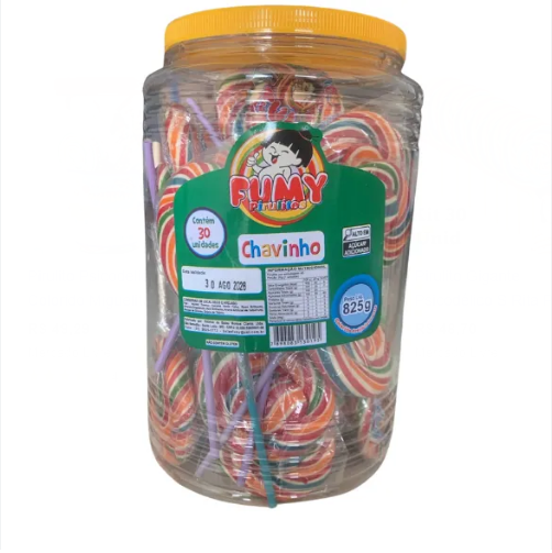 PIRULITO CHAVINHO FUMY POTE COM 30 UNIDADES 900GR