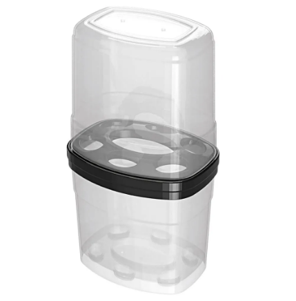PORTA ESCOVA NITRON COM TAMPA PRETO 20CM