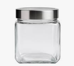 POTE DE VIDRO HERMETICO VEMAX QUADRADO COM TAMPA 1L