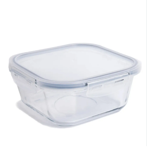 POTE DE VIDRO HERMETICO VEMAX QUADRADO COM TAMPA 800ML