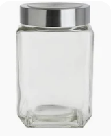 POTE DE VIDRO HERMETICO VEMAX QUADRADO COM TAMPA 800ML