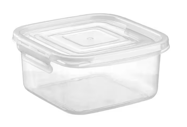 POTE QUADRADO COM TRAVA TRANSPARENTE 360ML NITRON
