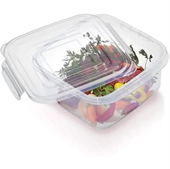 POTE QUADRADO COM TRAVA TRANSPARENTE 860ML NITRON