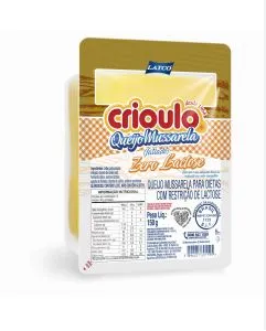 QUEIJO MUSSARELA ZERO LACTOSE CRIOULO 150GR