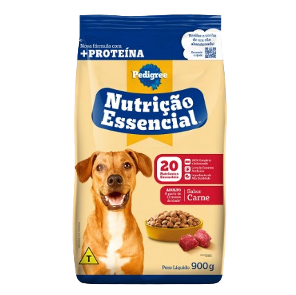 RACAO PEDIGREE ESSENCIAL ADULTO CARNE 900GR