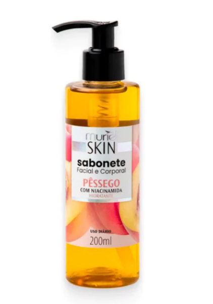 SABONETE LIQUIDO FACIAL E CORPORAL MURIEL SKIN PESSEGO 200ML
