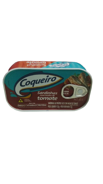 SARDINHA COQUEIRO TOMATE TEMPERADO 125GR.