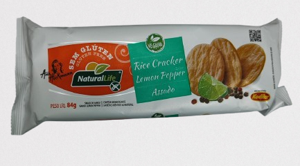 SNACK DE ARROZ RICE CRACKER LEMON PEPPER ASSADO SEM GLUTEN NATURALLIFE 84GR