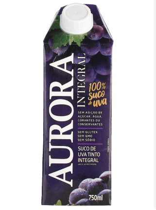 SUCO AURORA UVA INTEGRAL TINTO TP 750ML