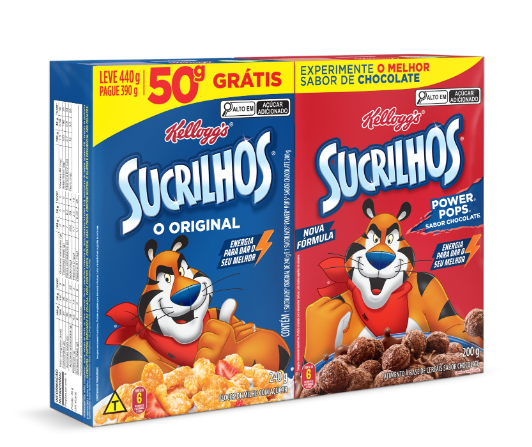 SUCRILHOS DUO PACK KELLOGGS ORIGINAL 240G + POWER POPS 200G