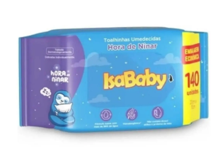TOALHA UMEDECIDA ISABABY HORA DE NINAR COM 140 UN.