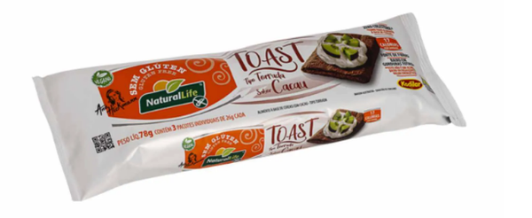 TORRADA TOAST NATURAL LIFE CACAU SEM GLUTEN 78G