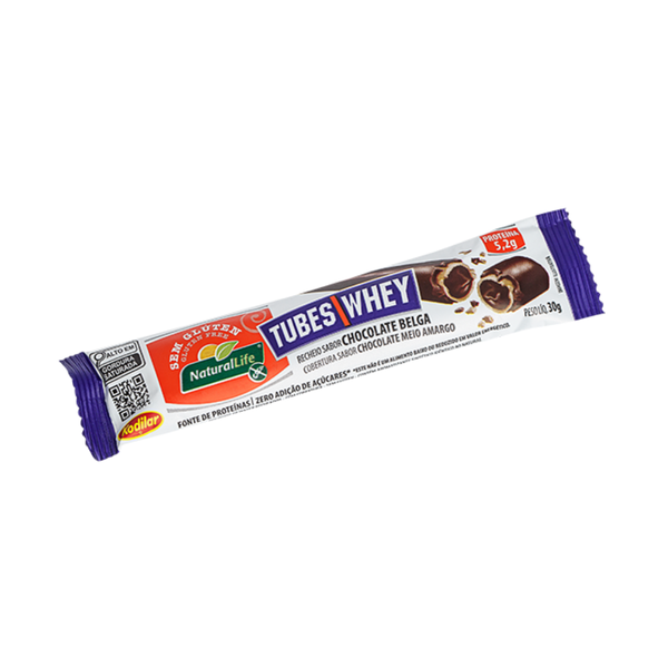 TUBES WHEY NATURAL LIFE LEITE EM PO COM COBERTURA DE CHOCOLATE BRANCO 30G