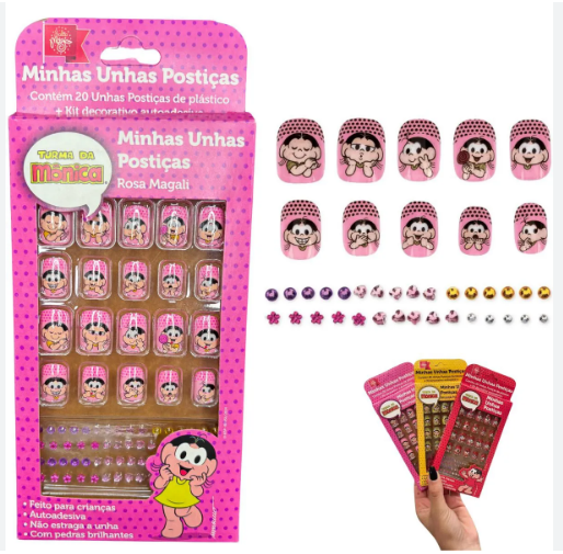 UNHAS POSTICAS MMAGALI  CONJUNTO COM 20 ROSA