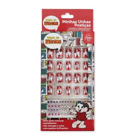 UNHAS POSTICAS MONICA CONJUNTO COM 20 VERMELHA