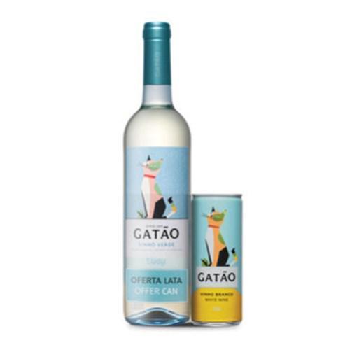 VINHO GATAO VERDE BRANCO PACK GARRAFA 750ML + LATA 250ML GRATIS