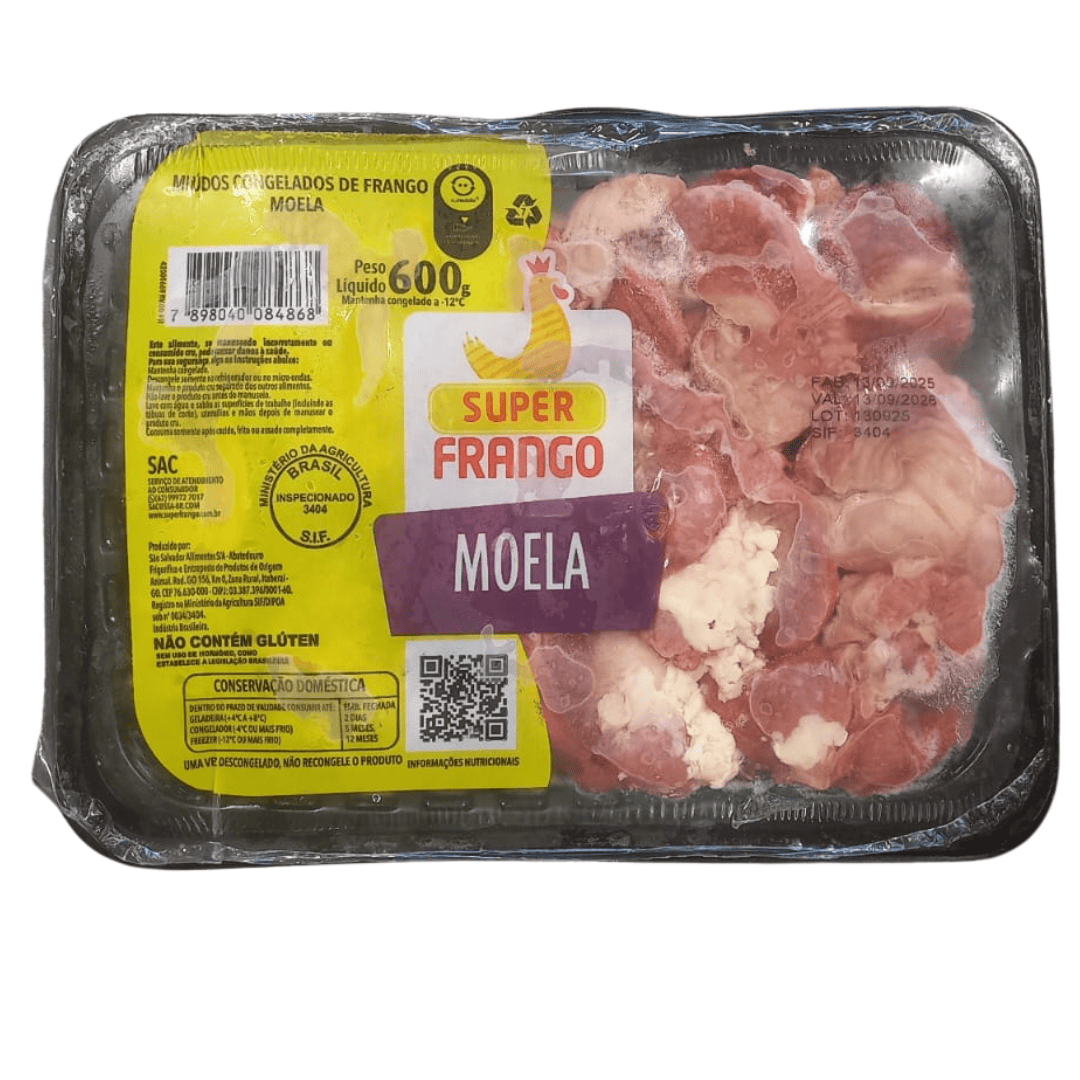 Moela Super Frango em Bandeja, 600g