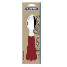 COLHER INOX TRAMONTINA LEME CABO VERMELHO 3PCS