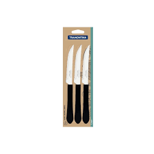FACA INOX TRAMONTINA LEME CABO PRETO 3PCS