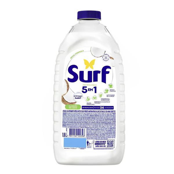 LAVA ROUPAS EM LÍQUIDO SURF 1.8L CUIDADO DO COCO