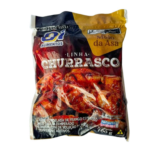 MEIO DA ASA DE FRANGO OI FRANGO 700G CHURRASCO