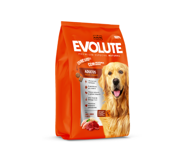 RAÇÃO EVOLUTE PREMIUM 1KG ADULTO RAÇA GRANDE