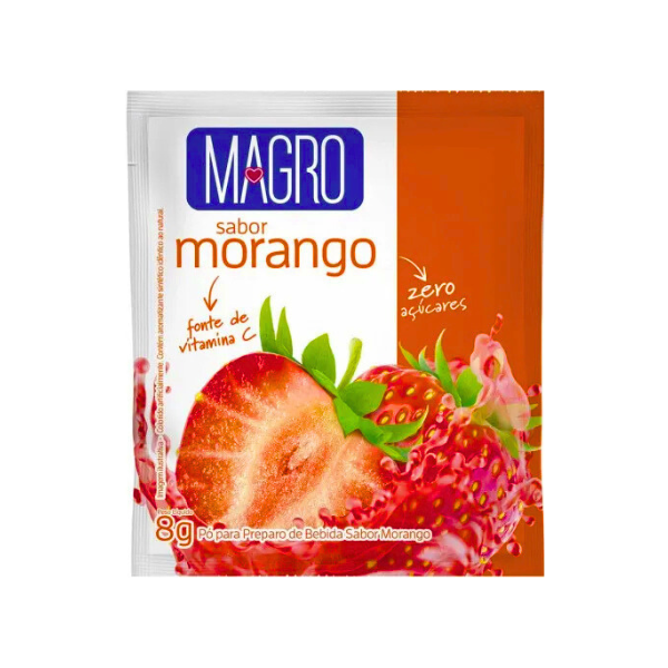 REFRESCO EM PÓ MAGRO 8G ZERO AÇÚCAR MORANGO