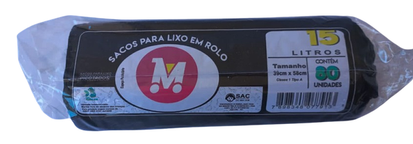 SACO DE LIXO MULTISHOW 15L 80UN PRETO