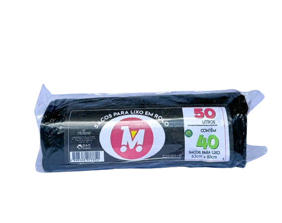 SACO DE LIXO MULTISHOW 50L 40UN PRETO