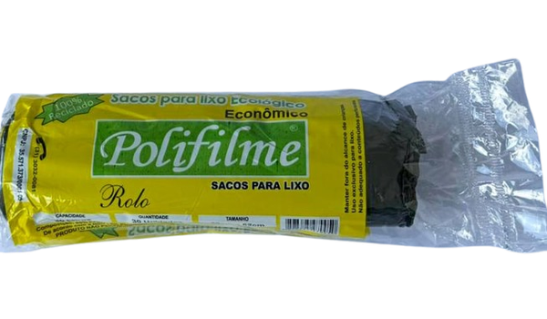 SACO DE LIXO POLIFILME ROLO 30L 30UN PRETO