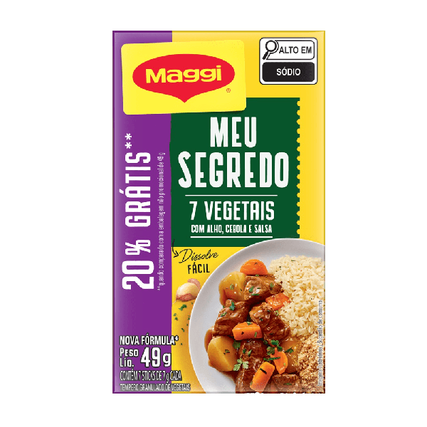 TEMPERO MAGGI MEU SEGREDO 49G 7 VEG 20% GRÁTIS