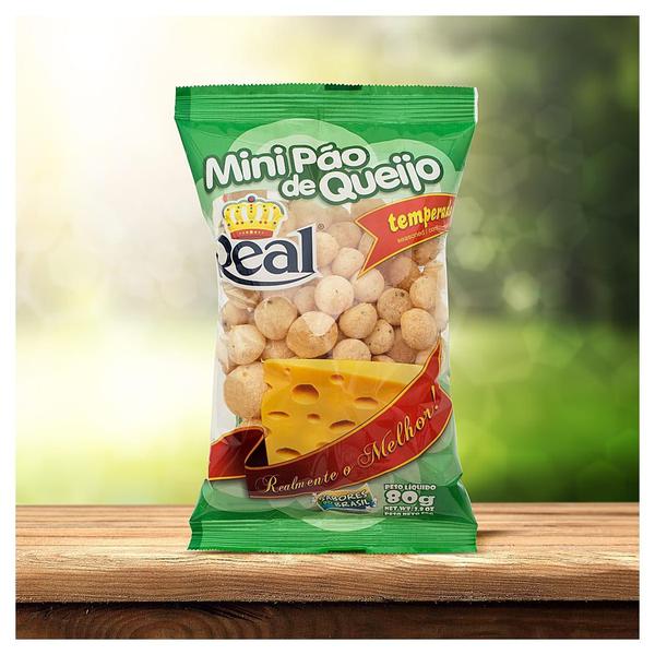 BISCOITO REAL MINI PAO QUEIJO 80g TEMPERADO