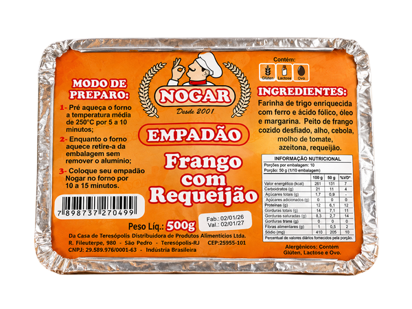 EMPADAO NOGAR FRANGO C/ REQUIJAO 500g
